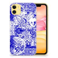 Silicone Back Case Apple iPhone 11 Angel Skull Blauw - thumbnail