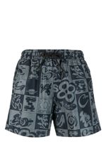 GCDS short de bain à imprimé damier - Noir