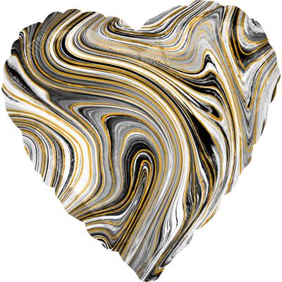 Amscan Folieballon Black Heart 45 Cm Metallic