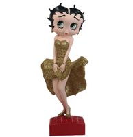 Betty Boop Poserend In Gouden Glitter Jurk Beeldje - thumbnail