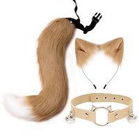 kat oren en wolf vos dierenstaart cosplay kostuum namaakbont haar clip hoofdtooi halloween lederen nek chocker set Lightinthebox - thumbnail