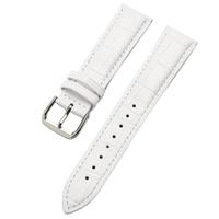 By Qubix - Compatible met Garmin Lily 2 - Crocodile leren bandje - Wit - Compatible Garmin bandje