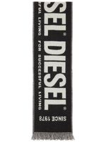 Diesel écharpe à logo en intarsia - Noir