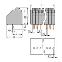 WAGO 250-308 Veerkrachtklemblok 0.50 mm² Aantal polen 8 Grijs 220 stuk(s)