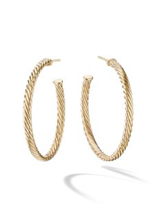 David Yurman boucles d'oreilles Cablespira en or 18ct