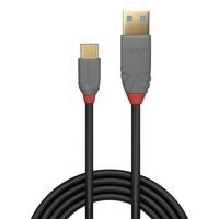 Lindy 36887 2m USB A USB C Mannelijk Mannelijk Zwart, Grijs USB-kabel - thumbnail