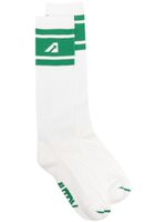 Autry chaussettes nervurées à logo intarsia - Blanc