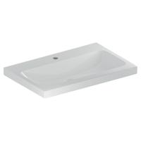 Geberit iCon Light opzetwastafel 75x48 cm, 1 kraangat, zonder overloop, wit