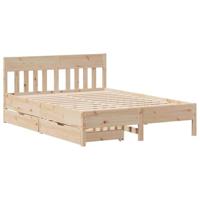 vidaXL Bedframe met hoofdbord massief grenenhout 160x200 cm, bed, bed ombouw, twijfelaar bed, bedbodem, slaapkamermeubel, 2 persoonsbed