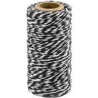 1x Zwart/wit katoenen touw 50 meter cadeaulint   -