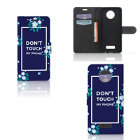 Motorola Moto Z Portemonnee Hoesje Flowers Blue DTMP