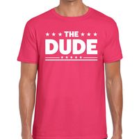 Roze The Dude fun t-shirt voor heren 2XL  - - thumbnail