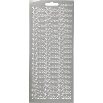 Creotime stickervel metallic zilver Bedankt Fins 1 vel