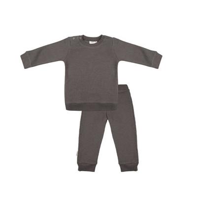 Little Indians pyjama met structuur donker olijfgroen