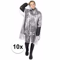 10x transparante noodponcho doorschijnend One size  -