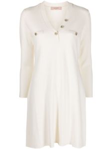 TWINSET robe courte à logo strassé - Blanc