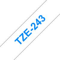 Labeltape Brother TZe, TZ TZe-243 Tapekleur: Wit Tekstkleur:Blauw 18 mm 8 m