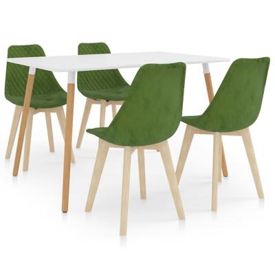 vidaXL 5-delige Eethoek lichtgroen