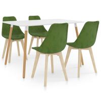 vidaXL 5-delige Eethoek lichtgroen