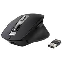 Renkforce RF-WM-300 Ergonomische muis Bluetooth, Draadloos Optisch Zwart/grijs 7 Toetsen 2400 dpi Ergonomisch