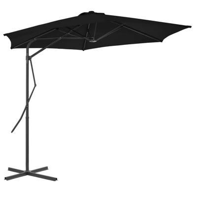 vidaXL Parasol met stalen paal 300x230 cm zwart vidaXL Parasol met stalen paal 300x230 cm zwart