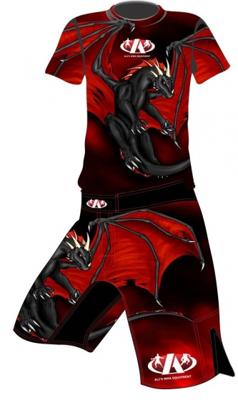 Ali’s Fightgear MMA-kledingset fightshirt met fightbroek blauw