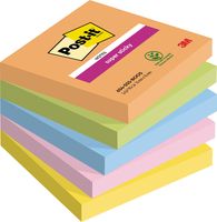 Post-it Super Sticky notes Boost, 90 vel, ft 76 x 76 mm, geassorteerde kleuren, pak van 5 blokken - thumbnail