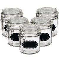 Weckpot/inmaakpot - 10x - 250 ml - glas - met beugelsluiting - incl. etiketten - thumbnail