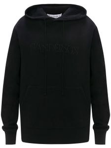 JW Anderson hoodie en coton à logo brodé - Noir