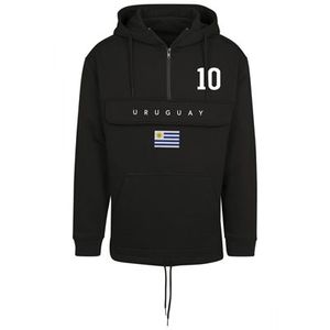 FC Eleven - Uruguay Vlag Anorak Hoodie - Zwart