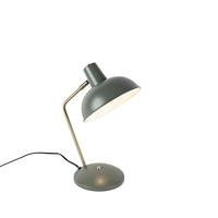 QAZQA - Modern Retro tafellamp groen met brons - Milou | Woonkamer | Slaapkamer | Keuken - Staal Rond - E14 Geschikt voor LED - Max. 1 x 40 Watt