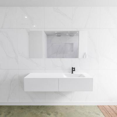 Zaro Lagom volledig naadloos solid surface onderkast 150cm mat wit met 2 lades Push tot open. Compleet met solid surface wastafel met 1 kraangat(en) Zaro Lagom volledig naadloos solid surface onderkast 150cm mat wit met 2 lades Push tot open. Compleet met solid surface wastafel met 1 kraangat(en)