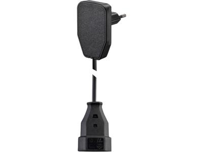 NVB 104571 Stroom Verlengkabel Zwart 5.00 m H03VVH2-F 2X 0,75 mm²