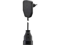 NVB 104571 Stroom Verlengkabel Zwart 5.00 m H03VVH2-F 2X 0,75 mm²