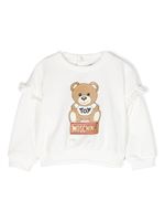 Moschino Kids sweat en coton à logo imprimé - Blanc