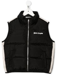 Palm Angels Kids gilet matelassé à logo imprimé - Noir