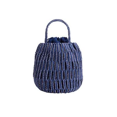 Mango geknoopte bucketbag blauw