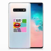 Samsung Galaxy S10 Plus Silicone Back Cover Popart Princess - thumbnail