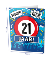 Raambord 21 jaar Verjaardag (60x45cm) - thumbnail