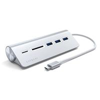 SATECHI USB-C Combo Hub Voor Desktop - USB-A 3.0 Datapoorten & Micro/SD Kaartlezers - Voor M2/ M1 Macbook Pro/Air, M2/ M1 iPad Pro/Air, M2 Mac Mini, iMac M1 (Zilver)