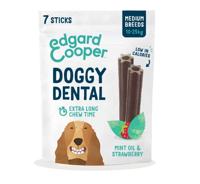 Edgard & Cooper Doggy Dental Sticks Aardbei & Frisse Muntolie Medium