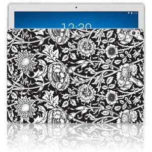 Lenovo Tab P10 Siliconen Hoesje Black Flowers