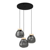 Stars of Light Ronde hanglamp Magacela 3-lichts met smoke glas 390319