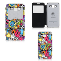Samsung Galaxy Grand Prime Wallet Case met Pasjes Punk Rock