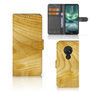 Nokia 7.2 | Nokia 6.2 Book Style Case Licht Hout