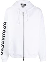 DSQUARED2 hoodie zippé à logo imprimé - Blanc