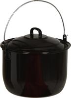 Ambiance Emaille Pan met Deksel voor BBQ Ø 24 cm 6,7 Liter Zwart