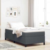 vidaXL Bedframe Donkergrijs 80X200 cm Corduroy Stof Minimalistisch Binnen Gebruik Stevige Constructie Geschikt Voor Volwassenen Platform Duurzaam Eenpersoons