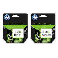 HP inktcartridge, 303XL, 3YN10AE, origineel, zwart/3-kleurig, 12/10 ml (zwart/wit/kleurig), 600/415 pagina's (zwart/wit/kleurig) (2 stuks), je ontvangt 1 verpakking à 2 stuks