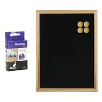 Krijtbord/schoolbord met magneten en 12x krijtjes - 30 x 40 cm